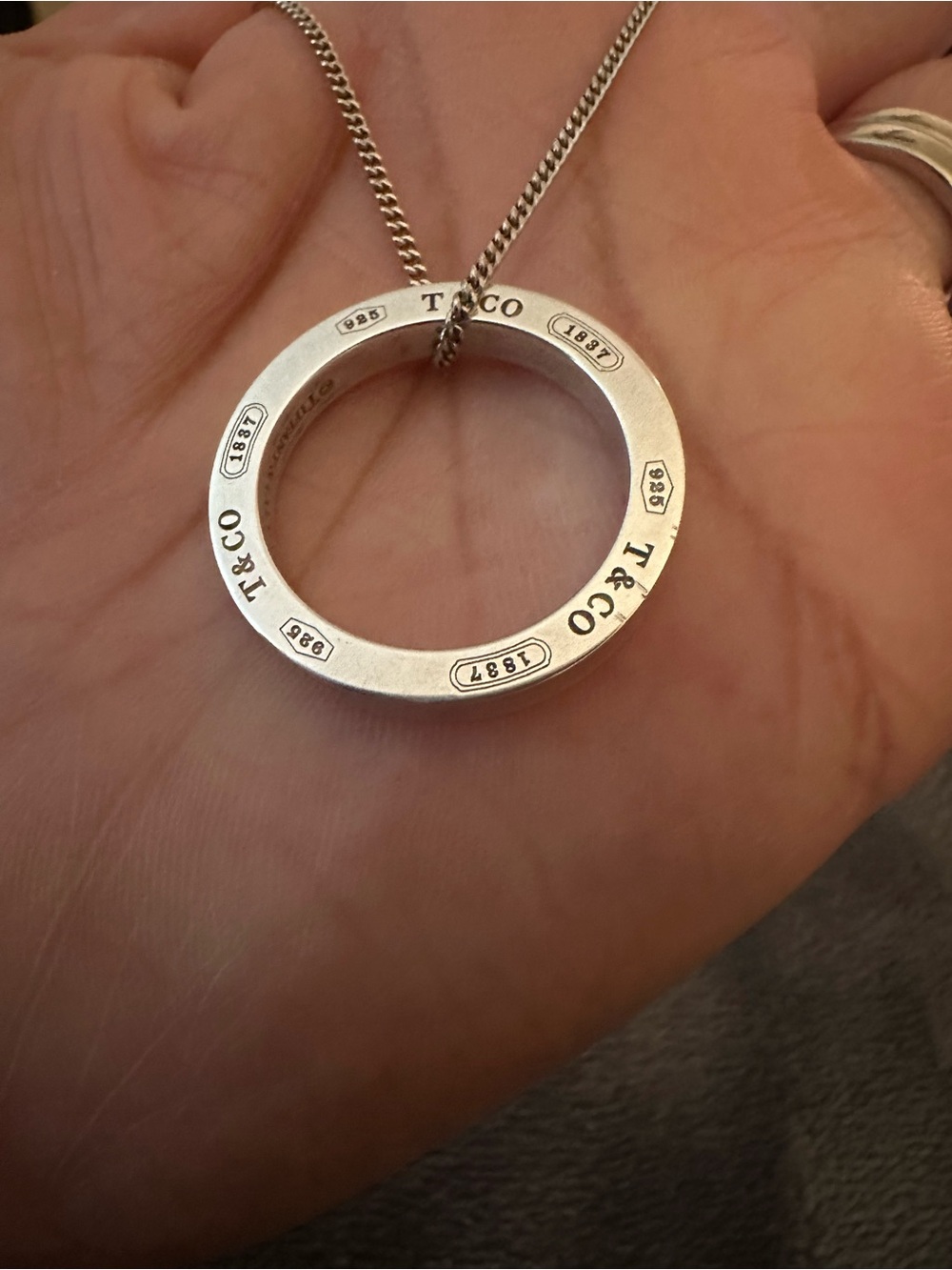 Tiffany & Co. 1837 Open Circle Pendant Necklace - Picture 7 of 8